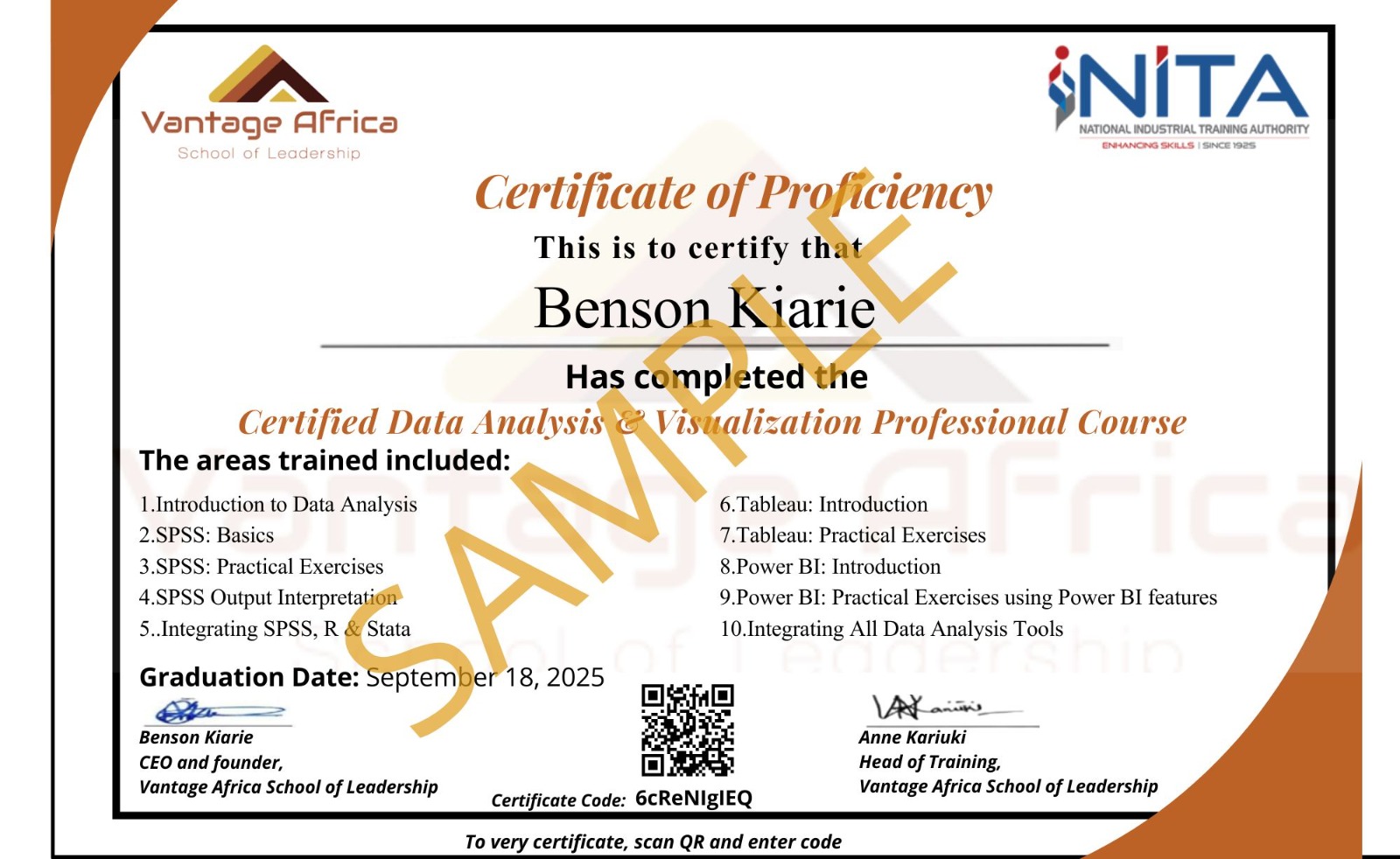 Sample Certificate
